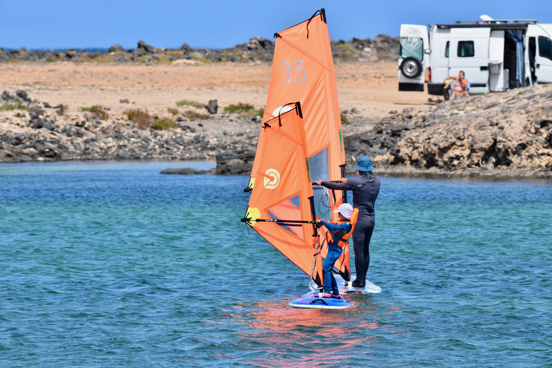 Family windsurf lesson in Fuerteventura